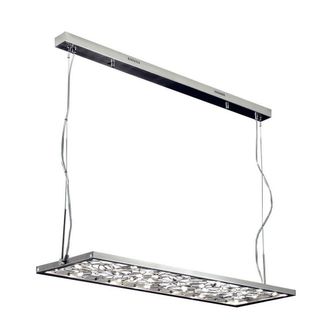 Netlighting Dendrobe Straight Bar Pendant Ceiling Light Satin Nickel in Grey