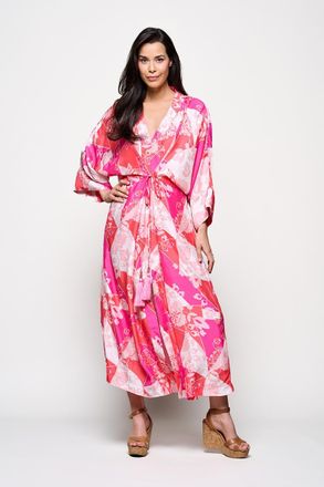 Mart Visser Caroline Tensen Islay Kimono Jurk Roze / Multi