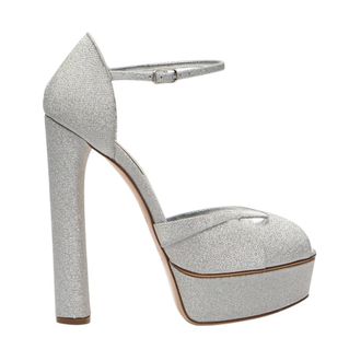 Casadei High Heel Sandals, female, Gray, Size: 8 1/2 US Flora Solar Eclipse Platform Sandals