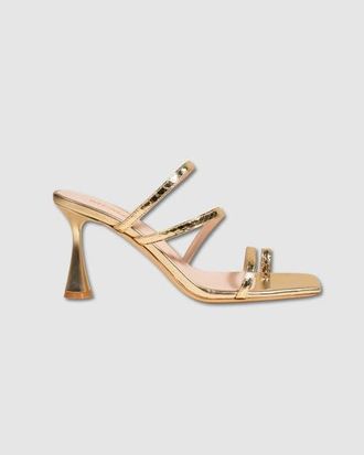 Mi-Mai Sorento Metallic Snake Strappy Sandal in Gold at Nordstrom, Size 8