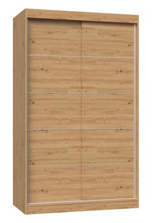 OEM Armario Moderno Corredero De Roble Artesanal De 120 Cm: Espacioso, Funcional Y Perfecto Para El Dormitorio