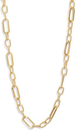 Nordstrom Demi Fine Long Paper Clip Necklace in 14K Gold Plated at Nordstrom
