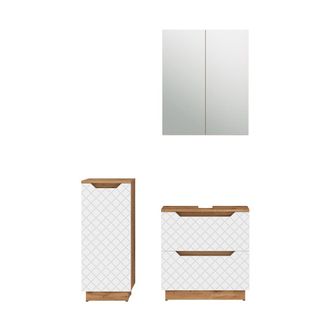 Vicco Conjunto De Muebles De Ba&ntilde;o De 3 Piezas Lotta, Blanco, 3 Piezas, Vicco