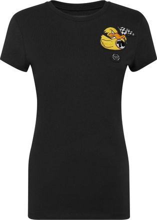 Philipp Plein T-Shirt Slim Fit Duck - Dames - T-shirts - Zwart - M - Katoen - Tops