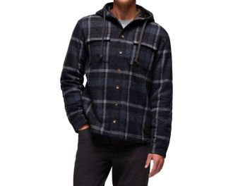 Prana Asgard Hooded Flannel Shirt In Stormy Night