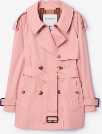 Burberry Short Lightweight Cotton Fitzrovia Trench Coat, Size: 02