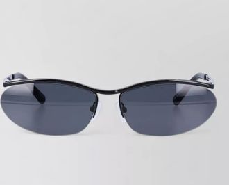 The Attico cat eye slim oval metal sunglasses