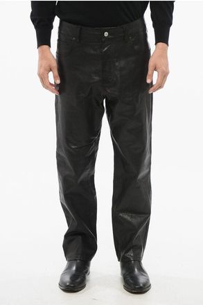 Gucci 5-Pocketed Leather Pants with Belt Loops size 48