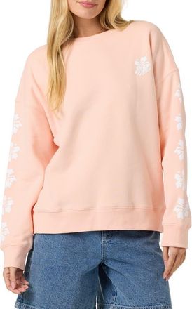 O'Neill Mini Hibis Hawaii Oversized Graphic Sweatshirt in Peach Light at Nordstrom, Size Xx-Large