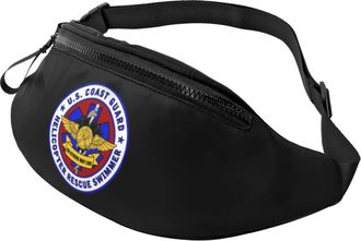Generic Uscg Asts (Helicopter Rescue Swimmers) Waist Bag Bum Bag Unisex Bumbags For Gym Men Camping 14X35Cm