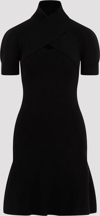 Patou Black Merino Wool Blend Dress