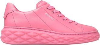 Jimmy Choo London Diamond Light Maxi / F Candy Pink Nappa Leather Low-Top Trainers, Brand Size 34.5 ( US Size 4.5 )