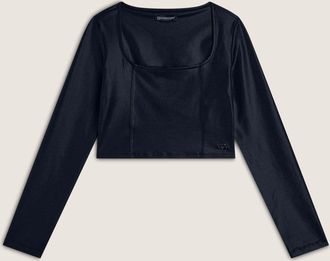 Freddy T-Shirt FREDDY T-SHIRTS F4WTWT8, Damen, Gr. L, blau (schwarz sapphire), Obermaterial: 78% Polyester PES. 22% Elasthan EL., Shirts T-Shirt