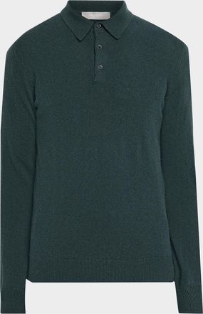 Neiman Marcus Men & apos;s Cashmere Melange Polo Sweater