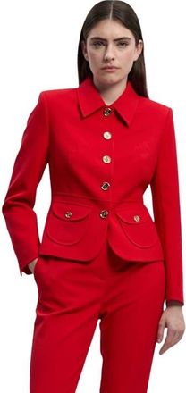 Karen Millen Textured Compact Stretch Tailored Jacket at Nordstrom, Size 12