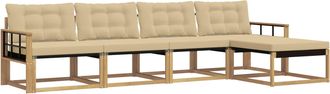 vidaXL Conjunto De Sof&aacute;s De Exterior 5 Uds. Y Beige Vidaxl