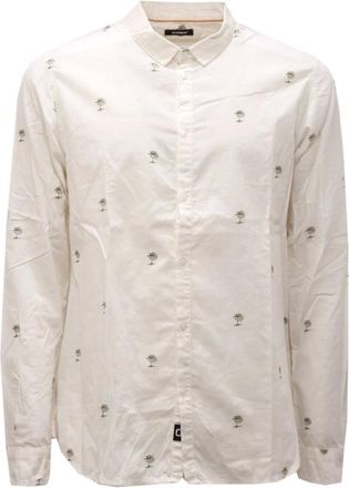 Officina36 Casual Shirts, male, White, 2XL, Palm Print Cotton Shirt