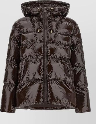 Pinko glossy quilted hooded down jacket