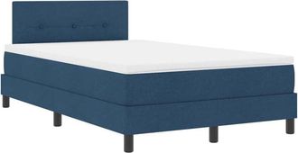 vidaXL Box Spring Bed with Mattress Blue 120 x 190 cm Fabric vidaXL