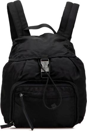 Prada Pre-owned Backpacks, female, Black, Size: ONE SIZE Pre-owned Nylon Backpack