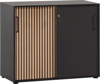 Schildmeyer Schiebetürenschrank »Hank, MADE IN GERMANY, Breite 100 cm« Tür mit Akustikprint, abschliessbar, Metallbeschläge