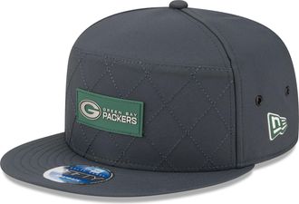 New Era Mens Charcoal Green Bay Packers 2025 Sideline Cold Weather Split Panel 9FIFTY Snapback Hat