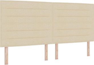 vidaXL LED Headboard with LED Strip Lights Manual Cream 200 cm Fabric vidaXL
