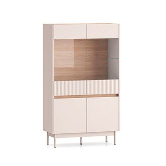 Petits Meubles Aparador vitrina 4 puertas paneles mdf cachemira y madera