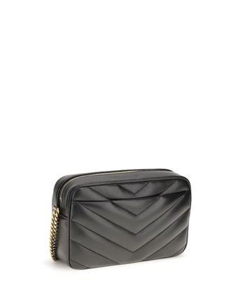 Saint Laurent Womens Crossbody Bag Loulou Matelass&eacute; Leather Black Lamb Shoulder