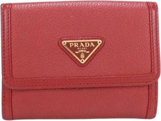 Prada Pre-owned Vintage Bi-fold Portemonnee - Dames - Vintage Accessoires - Rood - ONE Size - Vintage