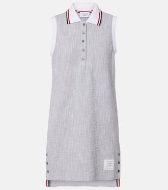 Thom Browne Cotton-blend tweed polo dress