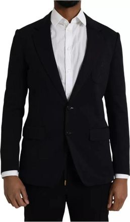 Dolce & Gabbana Blauwe Wol Single Breasted Blazer Jas - Heren - Business blazers - Blauw - M - Wol - Kostuums