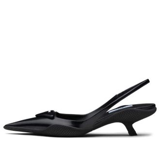 Prada (WMNS) PRADA 30mm Sling-Back Pumps Brushed Leather Black 1I565M_055_F0002_F_A045
