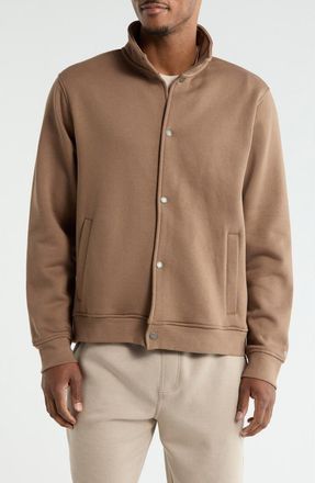 Kenneth Cole Snap Front Fleece Jacket in Toffee at Nordstrom Rack, Size X-Large