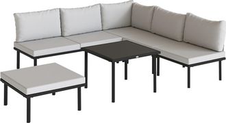 OUTSUNNY Muebles de jard&iacute;n 116x60.5x64 cm gris claro