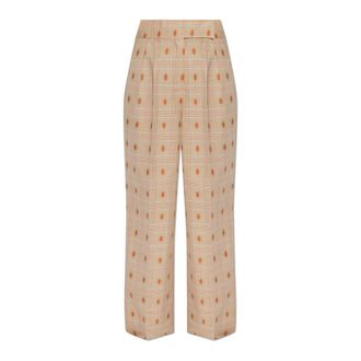 Etro Etro, Wide Trousers, female, Multicolor, Size: 2XS Wool Wide-leg Trousers