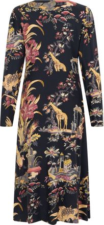 Etro Womens Long Printed Dress Black Viscose