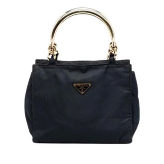 Prada Pre-owned Handbags, female, Black, Size: ONE SIZE Pre-owned Vintage Nylon Handbag