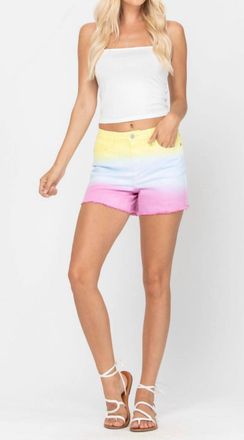 Judy Blue Dip Dye Denim Shorts In Multi Color