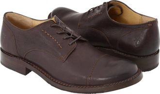 Frye Mens Oliver Oxfords In Dark Brown Tumbled Full Grain Leather