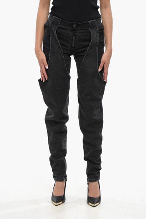 Balmain Stretch Denim Jeans with 12cm Overlap Effect Balmain