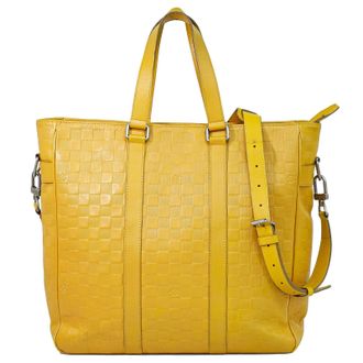 Louis Vuitton Tadao Damier Infini Leather Yellow Leather Handbag (Pre-Owned)