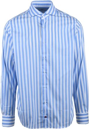 Carrel White Cotton-Blend Striped Shirt