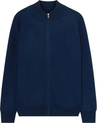 Brooks Brothers Vest van merinowol met rits - Blauw