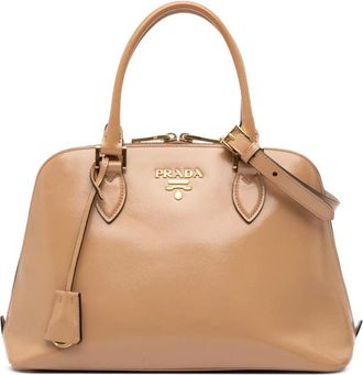 Prada Pre-owned Handbags, female, Brown, Size: ONE SIZE Pre-owned Top Handle Satchel