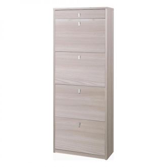 OEM Zapatero Con Cuatro Puertas Y Un Caj&oacute;n Superior En Olmo Claro 63x29x H164 Cm