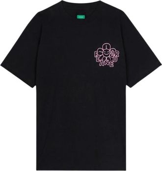 Flaneur Happy Flower T-shirt - Heren - T-shirts - Zwart - L - Katoen - Tops