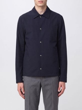 Herno Shirt Jacket in Technical Fabric with Classic Collar and Contrast Logo