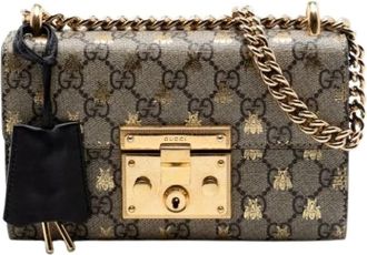 Gucci Pre-owned Padlock Crossbody - Dames - Vintage Schoudertas - Beige - ONE Size - Leer - Vintage
