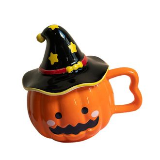 OEM Taza De Cer&aacute;mica Con Forma De Calabaza De Halloween - Sombrero Negro